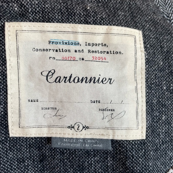 VTG Anthropologie Cartonnier Alma Mater Patchwork Herringbone Blazer Jacket.Sz 2 - Picture 10 of 10